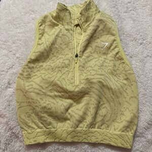 Gymshark Light Yellow Patterned Top